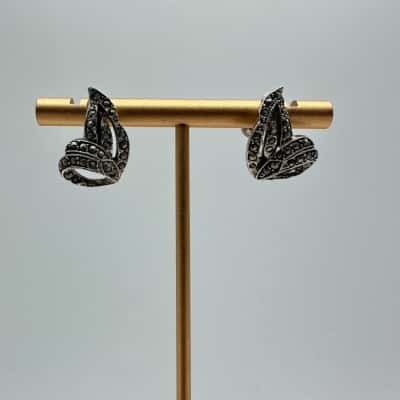 Vintage Marcasite Screw Back Earrings