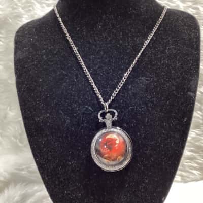  Unisex Vintage Style Pocket Watch Pendant Necklace 