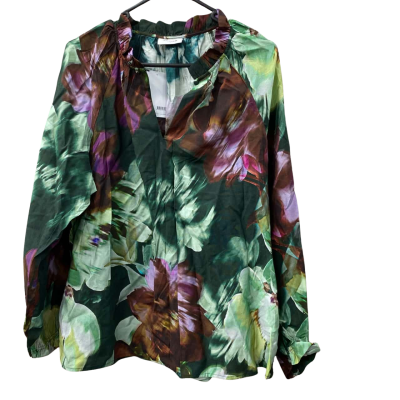 Sussan Womens  Size 12 Long Sleeve Top green & Multicoloured 