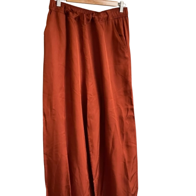 “ELK” Womens wide leg pants - Size 16- rust brown 