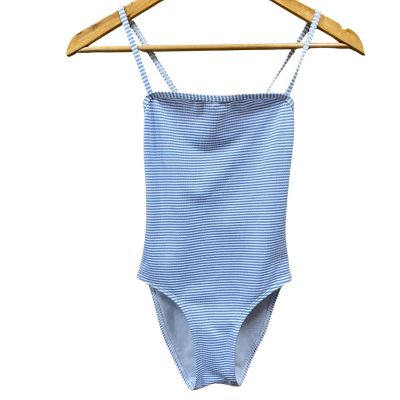 Seed Heritage Teen Blue/White Striped Swimsuit Size 8