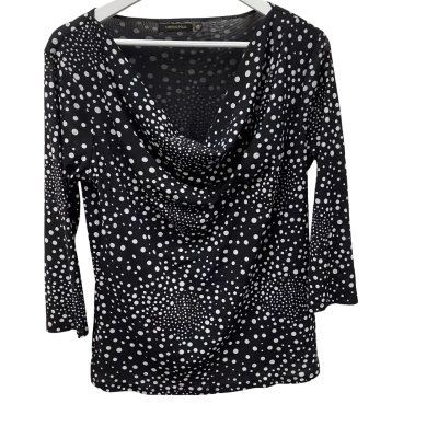 Marco Polo Womens Long Sleeve Top Black  / White Size L/ XL