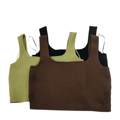 Ghanda Womens Size L / M 3 Cropped Top Black / Brown / Green (4)