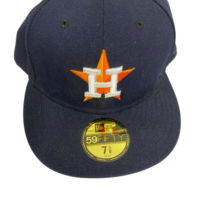 New Era 59 Fifty Cap Houston Astros Unisex Authentic Collection Size 7 Navy Blue 