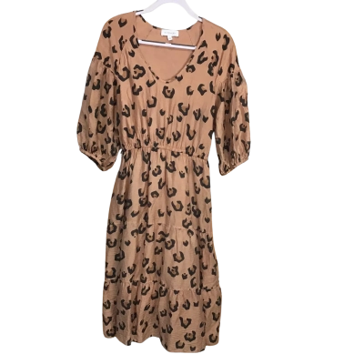 Witchery Womens  Size 10 Linen Blend Babydoll Dress Black  / Brown 