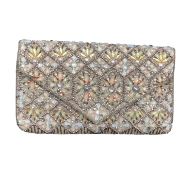 Betts Womens Beaded Clutch Natural / Pink  