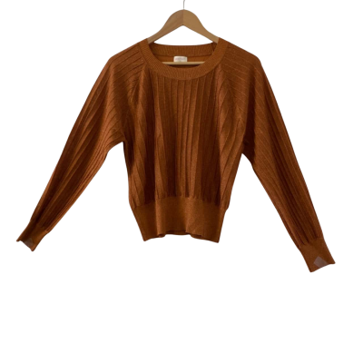 GORMAN Women's Bronze Metallic Knit Top Long Sleeve Size 14 