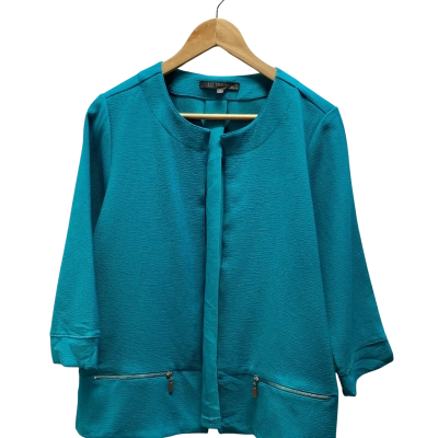 Liz Jordan Womens  Size 12 Open Jacket Turquoise 