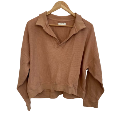 Nude Lucy Womens  Size L Long Sleeve Top/Jumper Beige / Brown 