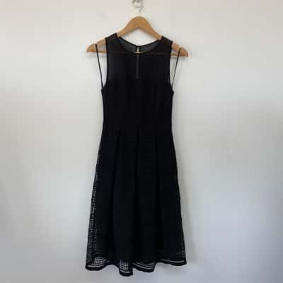 Forever New Black Sleeveless Midi Dress  Size 8