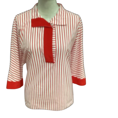  Womens  Size XS 3/4 Sleeve Top Red / Striped 