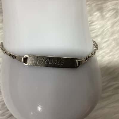  Womens Italy 925 Sterling Silver ID Bracelet 