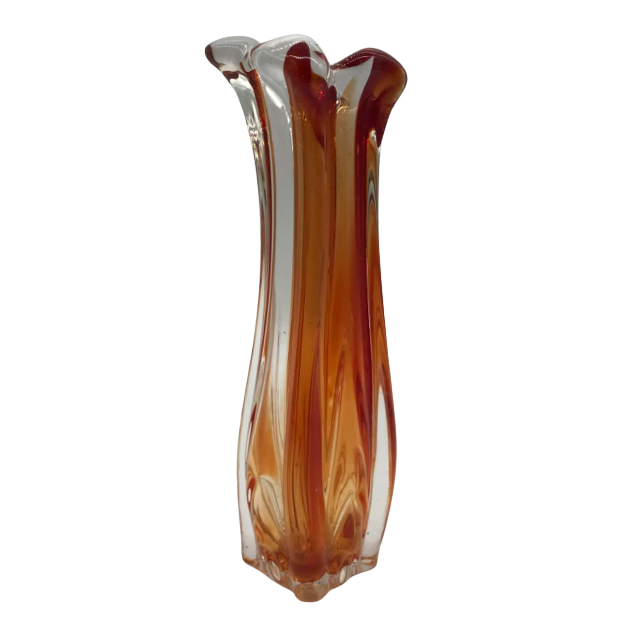 MCM Orange Swung Glass Vase
