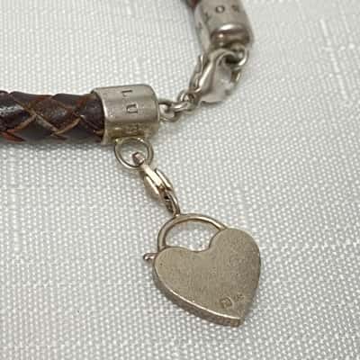 THOMAS SABO CHARM CLUB leather and Silver 925 Womens Bracelet with a heart charm