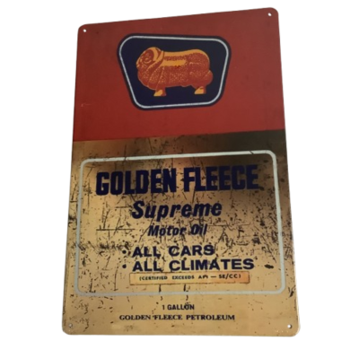 Brand New Golden Fleece Metal Man Cave Aussie Car Sign #2270-1-pp