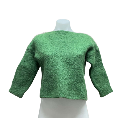 Gorman Womens 100% Wool/ Alpaca Mix Size 10 Crew Neck Jumper Green 