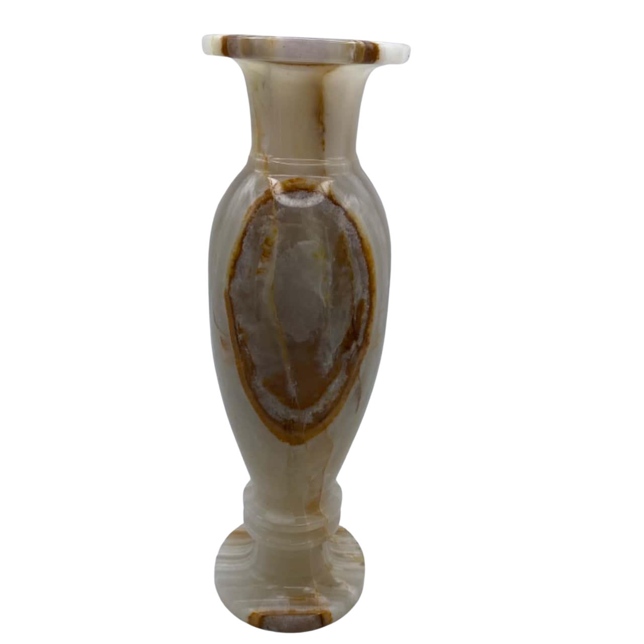 Vintage Onyx Carved Vase 25 cm Weighs 1.45 Kg (s)
