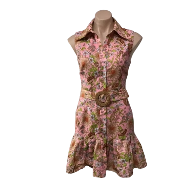 Torannce Womens Size 8 Pink / Multicoloured Floral Sleeveless Edie Tennis Dress (new)
