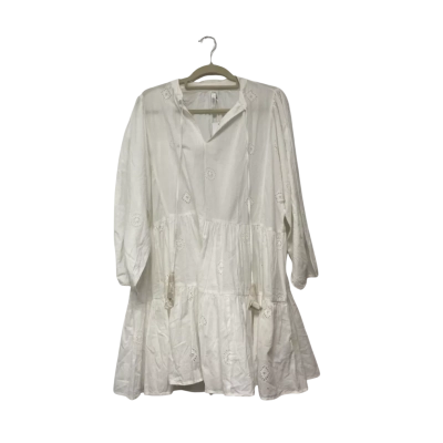 BNWT Seafolly Womens Embroidery Tiered Mini Dress Size S White RRP$139.95