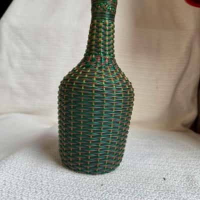 Vintage Plastic Wicker Vase