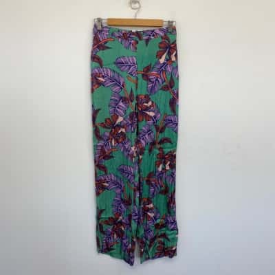 Kookai Green Purple Floral Pants  Size 38 