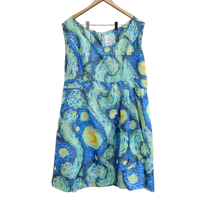 Geode Womens Starry Night Van Gogh Dress Size XXXL Multicoloured 