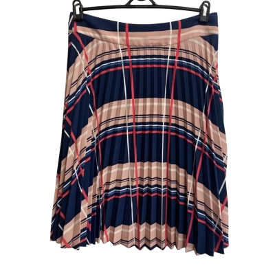 Review Womens  Size 12 Pleated Skirt Navy Blue / Pink  