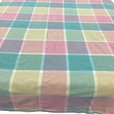 Blanket Pink and Green Checkered 200x230cm (Small Tear See Photos) 