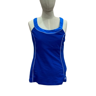 Speedo Womens Size 14 Blue Back Beat Tankini Top