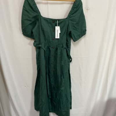 Commonly Womens  Midi Dress Size 10 Leaf Green 
