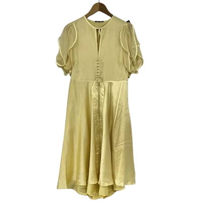 Nicolangela Stephanie-Lemon Women’s 100% Silk Dress Size 12 Lemon Yellow | RRP $649