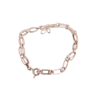 925 Sterling Silver Bracelet Comprising of smooth and twisted links 