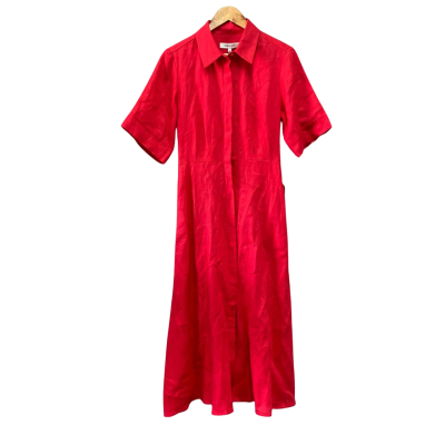 Perri Cutten Womens  Size 12 Linen Maxi Dress Red 