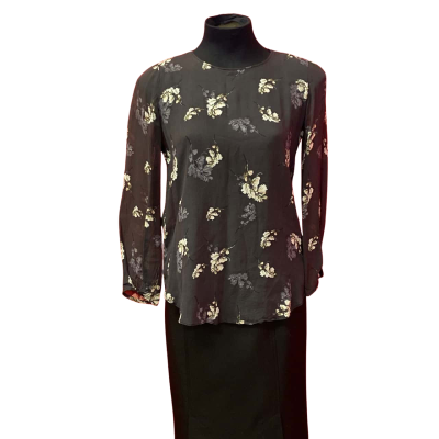 **Witchery Womens  Size 4 Floral Sheer Long Sleeve Top