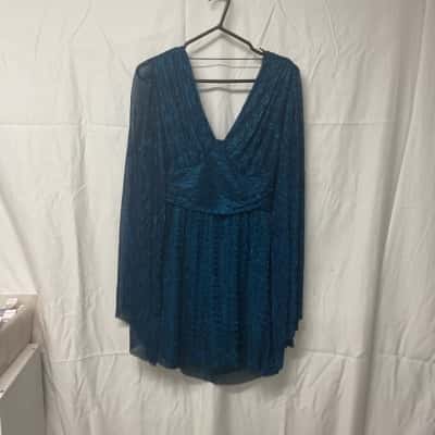  Womens Amy Enjoy Life Long Sleeve Dress Blue 