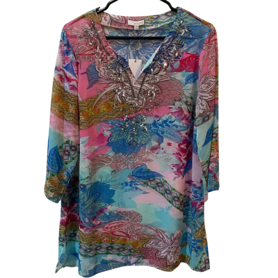 W.Lane Womens  Size 14 3/4 Sleeve Top Floral 