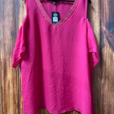 beme  Size 24 Pink  cold shoulder top new 
