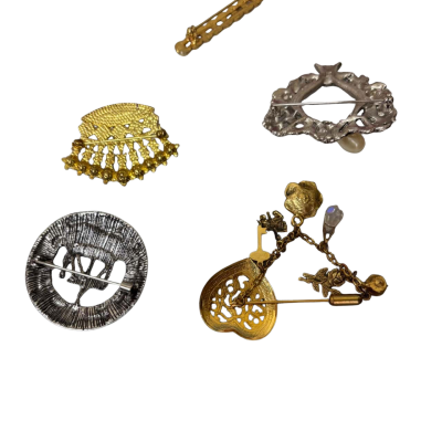 Brooch/Pin Gold / Silver Tone Bundle of 5