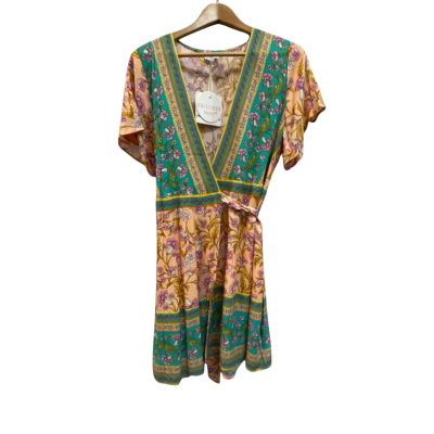 Pink Diamond Womens  Size XL Floral wrap style dress