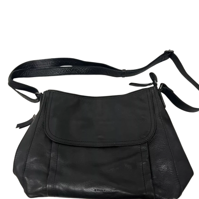 EVITY Black Genuine Leather Shoulder Crossbody Bag Adjustable Strap