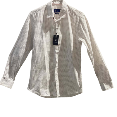 King Street Mens Size M Regular Fit Business Shirt Green / Red / White 