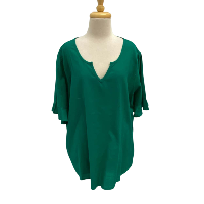 Taking Shape Cotton Linen Flutter Sleeve Top.  Size 24.  New with tags