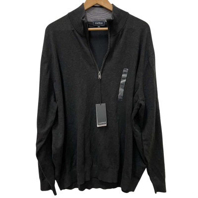 Gazman Charcoal High Flex Half Zip Knit Jumper Size 3XL