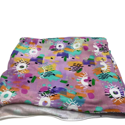 Stretch cotton mix. Lightweight.  Retro 00's pattern.