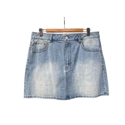 Unison Womens  Size 12 Denim Mini Skirt Blue 