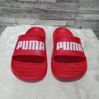 Puma Mens  Size 9 Slides Red / White 