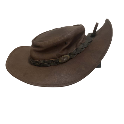  Mens Jacaru Size L / M Brown Kangaroo Leather Hat