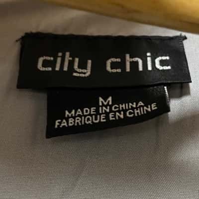 City Chic Womens Dress Size M Grey / Silver 