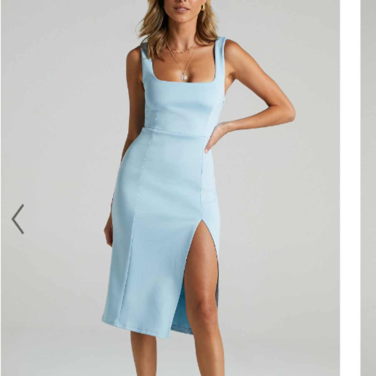 sleeved blue dress Sky Blue Sequins V Wire Long Sleeve Ruched Dress main image 0