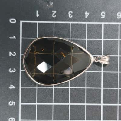 Womens Jewellery Stone Pendant Silver Stamped 